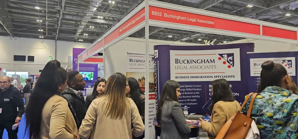 Exhibition stand for Buckingham Legal Associates at a business event