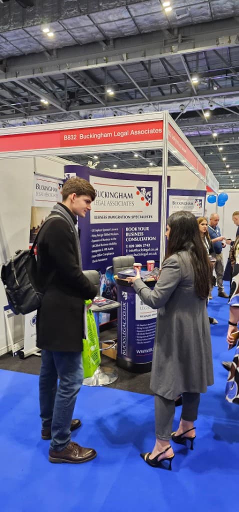 Visitors at the Buckingham Legal Associates consultation booth